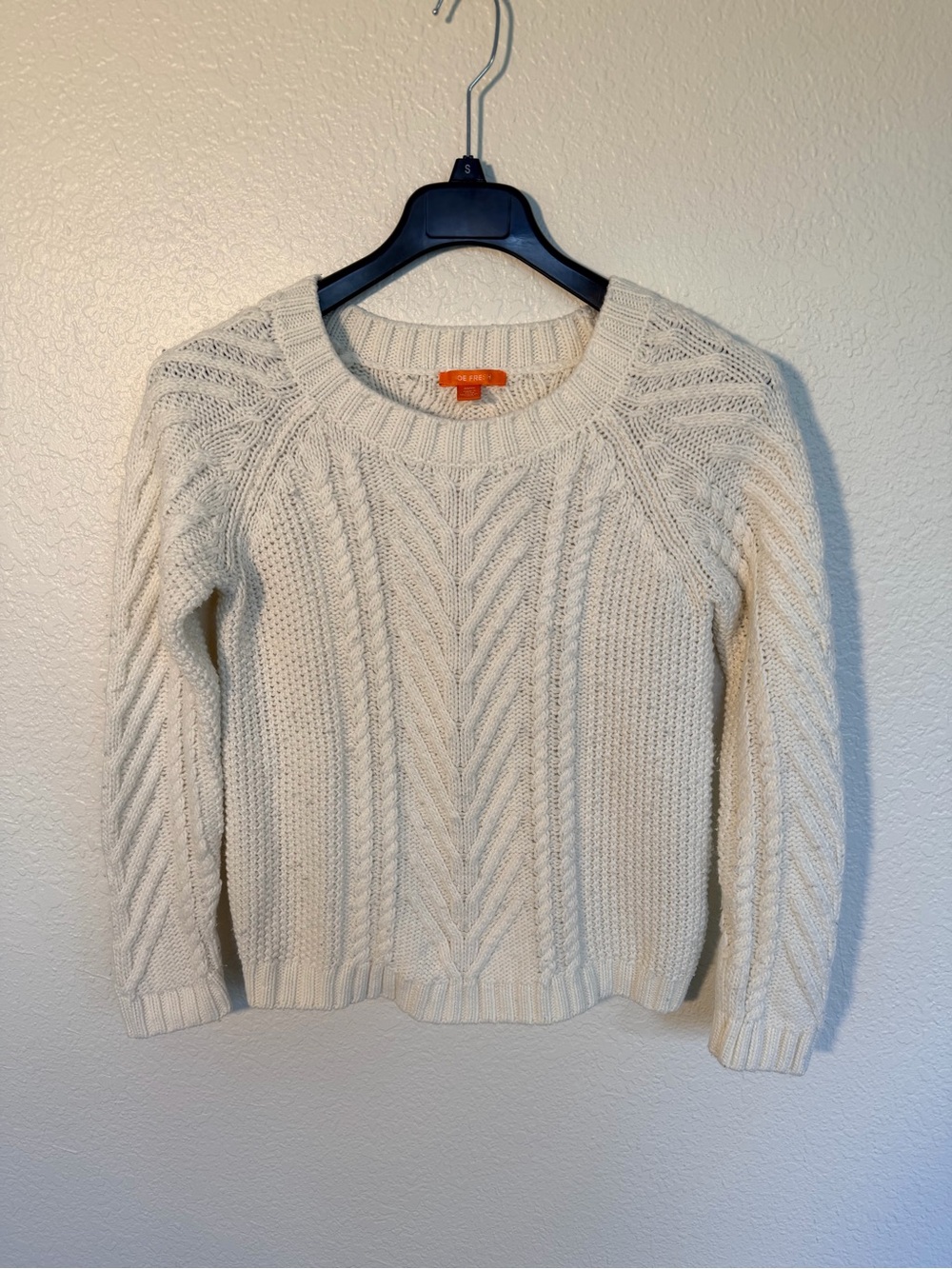 Joe Fresh Cream Cable Knit Crewneck Sweater